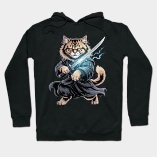 Samurai Cat Japanese Kawaii Ninja British Longhair Cat Hoodie